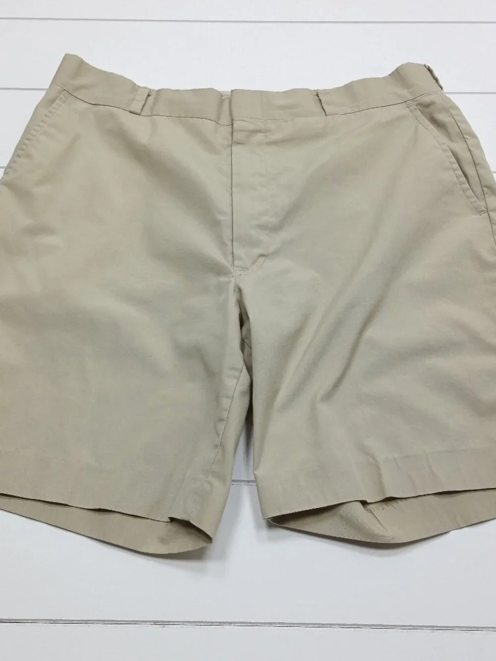 L.L.Bean Khaki Chino Shorts 35 Beige Cotton Classic Casual Outdoor Preppy